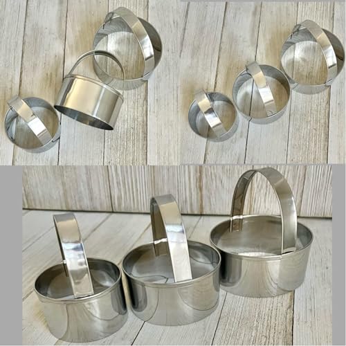 Maykito 3 Pieces Round Biscuit Cutter with Handle - Stainless Steel Round Circle Doughnut Cutter Baking Molds Assorted Size - Image 2