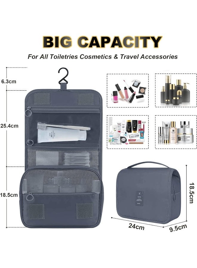 ECVV Hanging Toiletry Bag for Men, Travel Toiletry Organizer Large Dopp Kit for Toiletries, Makeup, Cosmetics Portable Large Capacity Shaving Bag - Image 3