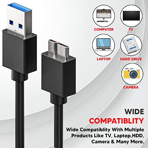 ls lapster Lapster USB 3.0 A to Micro B SuperSpeed for hard disk cable - short cable - Image 4