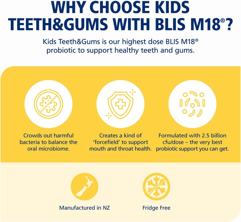 BLIS Kids Teeth  Gums Oral Probiotics for Mouth M18 25 Billion Cfu  Mouth Probiotics for Tooth and Gum Health Kids  Sugar Free Lozenges Strawberry Flavored 30 Day Supply - Image 4