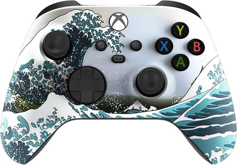 Premium Controllerz Store Xbox Soft Touch Design Custom Gaming Controller -Soft Shell for Comfort Grip X for Microsoft Xbox (Waves) - Image 1