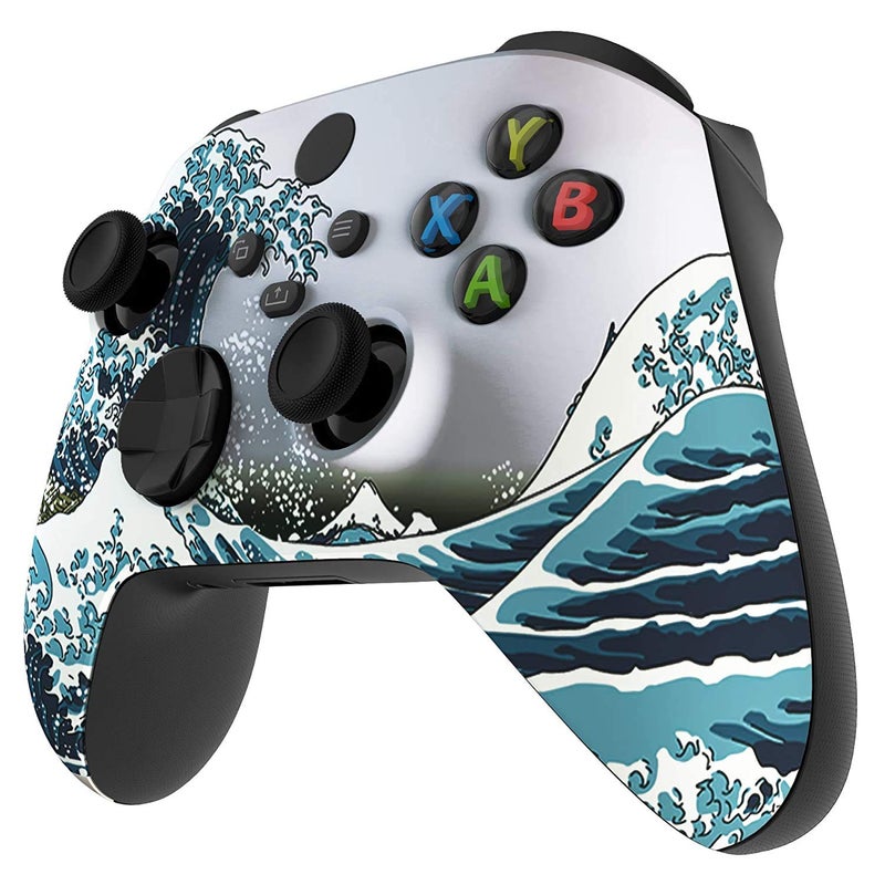Premium Controllerz Store Xbox Soft Touch Design Custom Gaming Controller -Soft Shell for Comfort Grip X for Microsoft Xbox (Waves) - Image 3