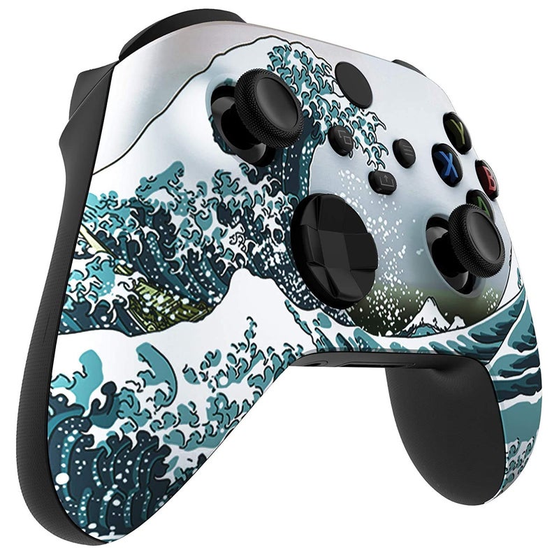 Premium Controllerz Store Xbox Soft Touch Design Custom Gaming Controller -Soft Shell for Comfort Grip X for Microsoft Xbox (Waves) - Image 2