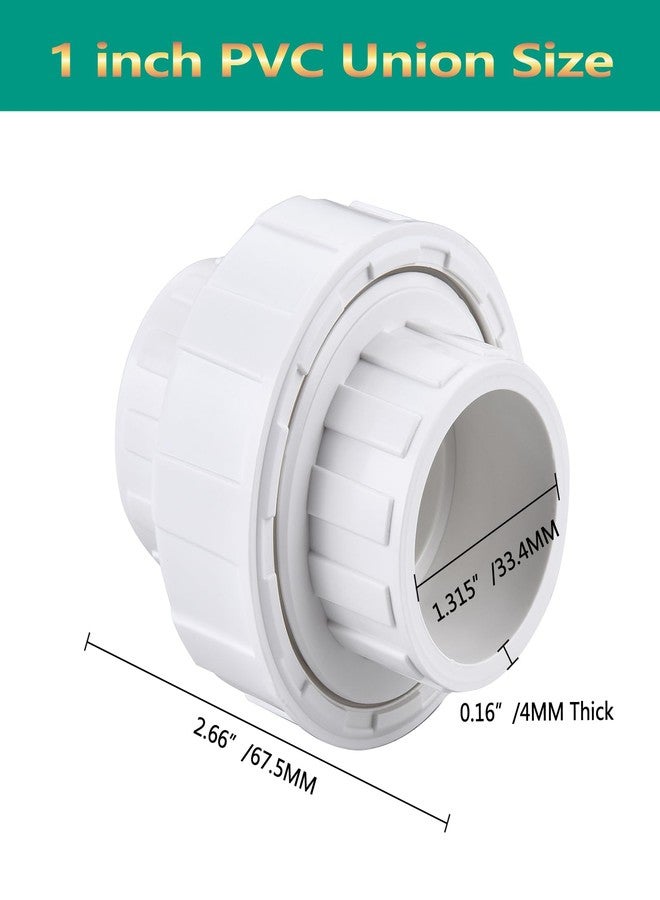 LUOFANT 1" PVC Union Pipe Fitting,PVC Adapter(Socket x Socket),1Inch PVC Slip Union, EPDM O-Ring,2 Pcs… - Image 2