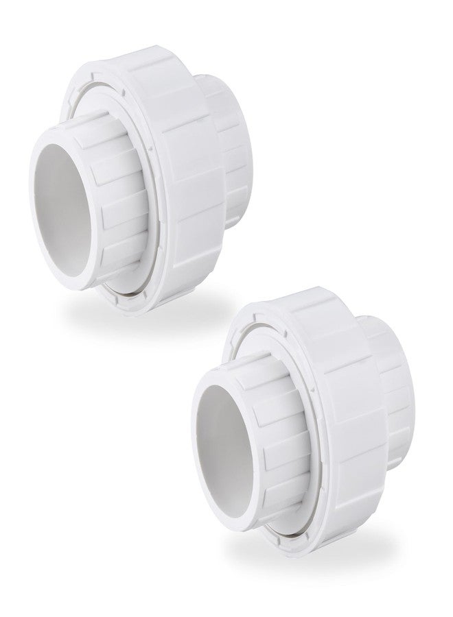 LUOFANT 1" PVC Union Pipe Fitting,PVC Adapter(Socket x Socket),1Inch PVC Slip Union, EPDM O-Ring,2 Pcs… - Image 1