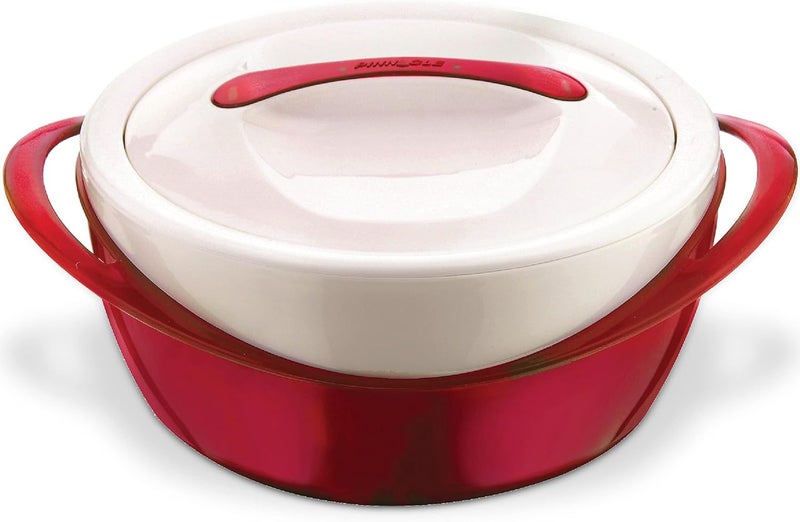 PINNACLE Large Insulated Casserole Dish with Lid 3.6 qt. Elegant Hot Pot Food Warmer/Cooler -Thermal Soup/Salad Serving Bowl Stainless Steel Hot Food Container–Best Gift Set for Moms –Holidays Red - Image 1