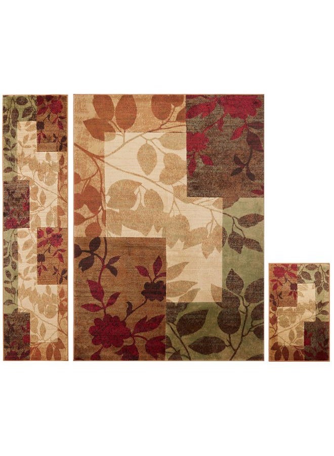 Home Dynamix Amelia Modern Area Rug, 3 Piece Set, Beige/Green/Red - Image 1