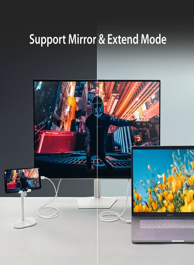 j5create USB-C to DisplayPort Cable - 4K@144Hz, 3.9ft, Type C to DP Cable, Compatible with iPhone 15 Pro/Max, MacBook Pro/Air, iPad Pro, XPS, Thunderbolt 4, USB 4 (JCA141) - Image 5