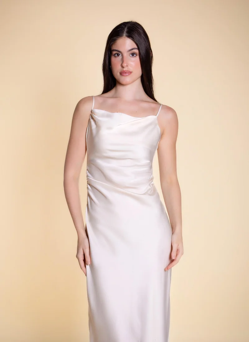 شايبس DRAPED MIDI SATIN DRESS