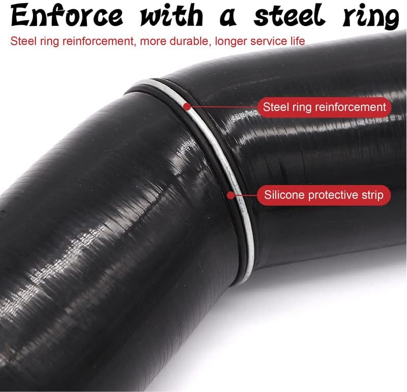 TuoLauthon 45 Degree 4-Ply Elbow Coupler Silicone Hose 3 inch (76mm) with T-Bolt Clamps - Image 4