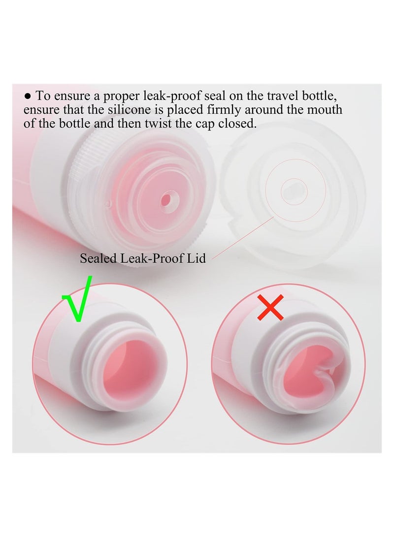 SYOSI 3 Pack Travel Bottle Set, ELECDON Leakproof Refillable Travel Containers Set with EVA Bag and Double Sided Facial Cleansing Brushes for Lotion Liquid Shampoos, Soap and Toiletries (BPA Free, 90 ML)  - Image 5