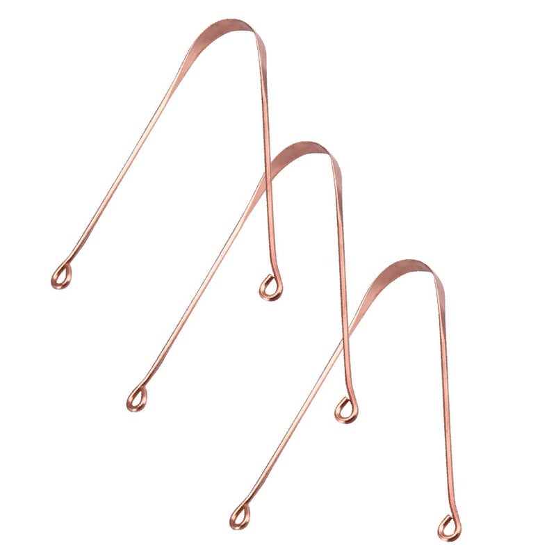 GUBB Copper Tongue Cleaner For Kids & Adults | Ayurvedic Tongue Scraper For Bad Breath (Round) - Pack of 3 - Image 1