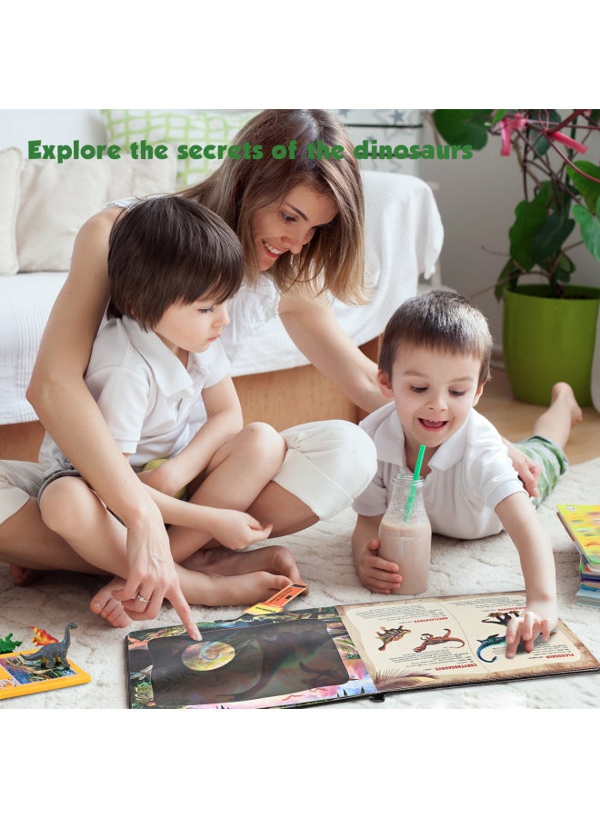 كتاب منبثق للديناصورات العلمية المثيرة للاهتمام للأطفال بعمر 3-6-12 سنة، إصدار ثلاثي الأبعاد للأطفال، كتاب قلاب لاستكشاف سر الديناصورات - اللون: كتاب اكتشاف الديناصورات - Image 2