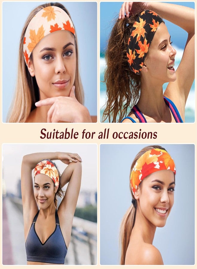 AMCAMI Boho Headbands for Women Wide Bandana Hair Bands Fall Headbands for Women Non Slip Workout Cloth Elastic Hair Accessories - Image 4