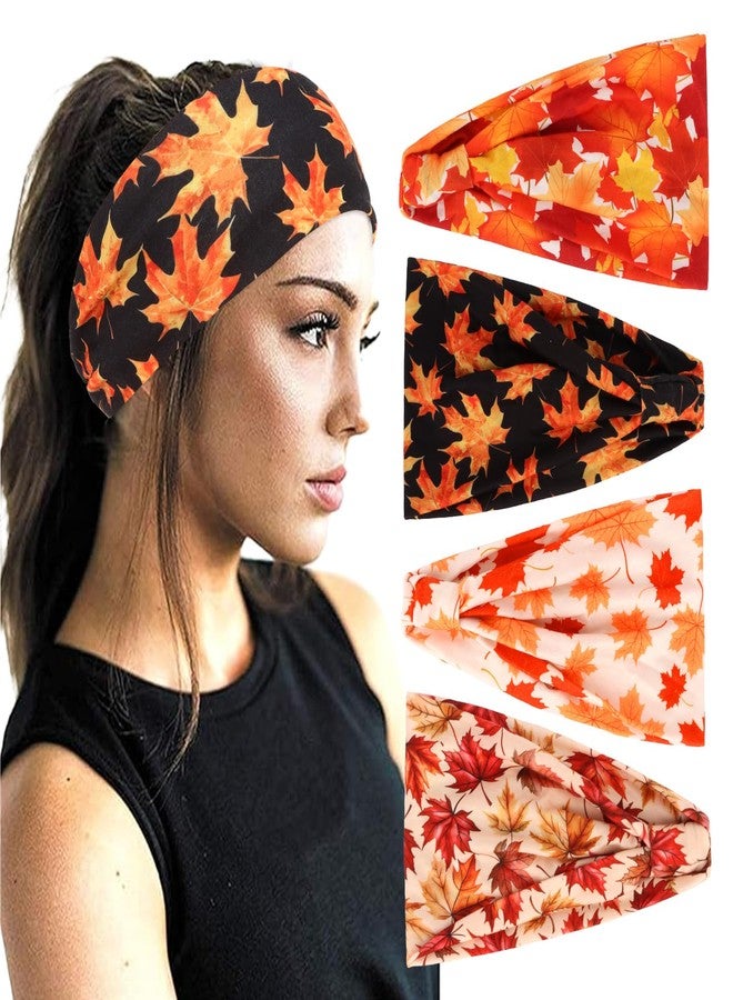 AMCAMI Boho Headbands for Women Wide Bandana Hair Bands Fall Headbands for Women Non Slip Workout Cloth Elastic Hair Accessories - Image 1