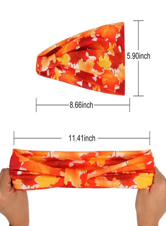 AMCAMI Boho Headbands for Women Wide Bandana Hair Bands Fall Headbands for Women Non Slip Workout Cloth Elastic Hair Accessories - Image 2