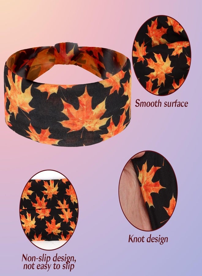 AMCAMI Boho Headbands for Women Wide Bandana Hair Bands Fall Headbands for Women Non Slip Workout Cloth Elastic Hair Accessories - Image 5