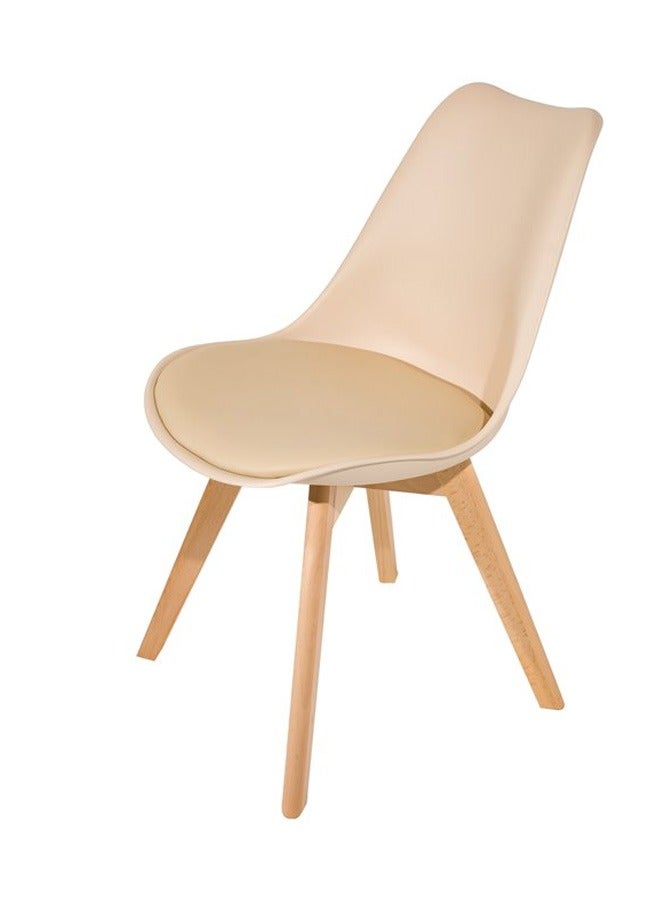Taimi Nordic Style Office Chair Ergonomic Comfortable Desk Chair with Padded Seat Dining Room Living Room Computer Chair beige - Image 4