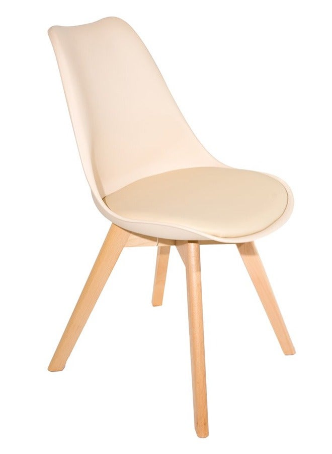 Taimi Nordic Style Office Chair Ergonomic Comfortable Desk Chair with Padded Seat Dining Room Living Room Computer Chair beige - Image 2
