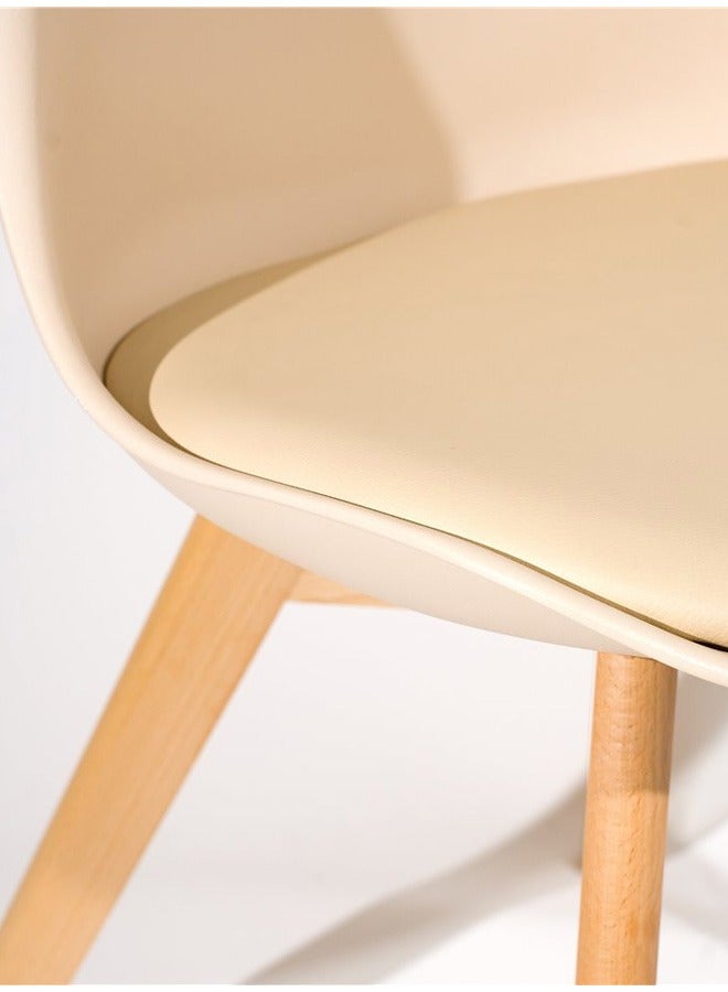 Taimi Nordic Style Office Chair Ergonomic Comfortable Desk Chair with Padded Seat Dining Room Living Room Computer Chair beige - Image 3