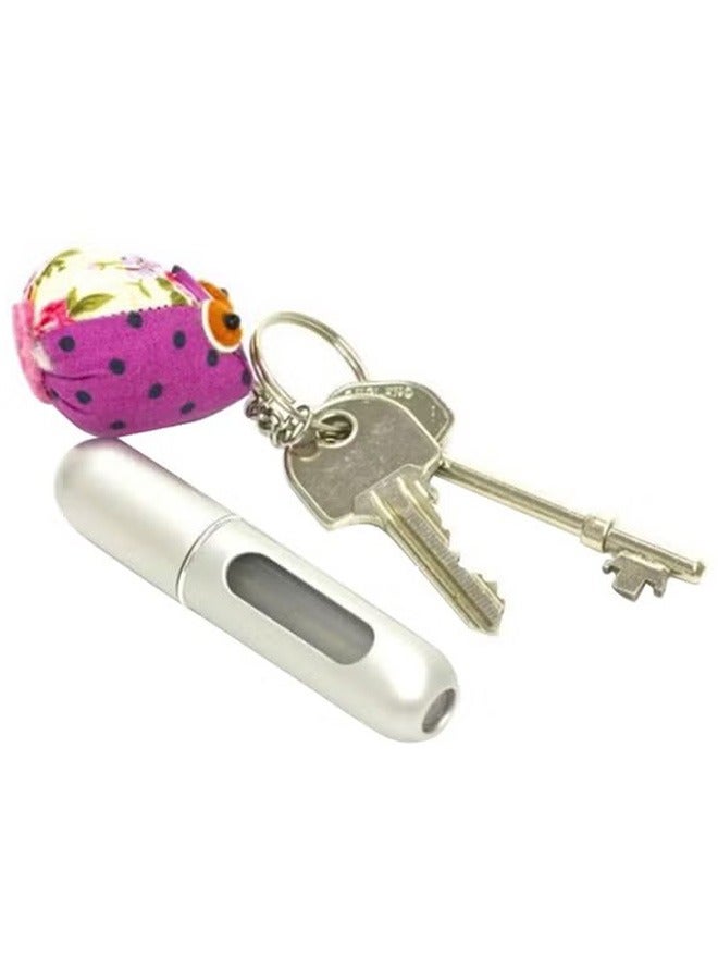 Mini Refillable Perfume Atomizer Bottle For Travel Spray Fragrance Pump Box, Silver  - Image 3