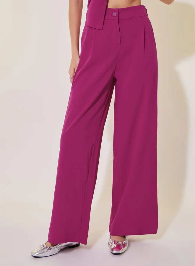 Take Two Solid Asymmetric Hem Vest Top and Pants Co-Ords