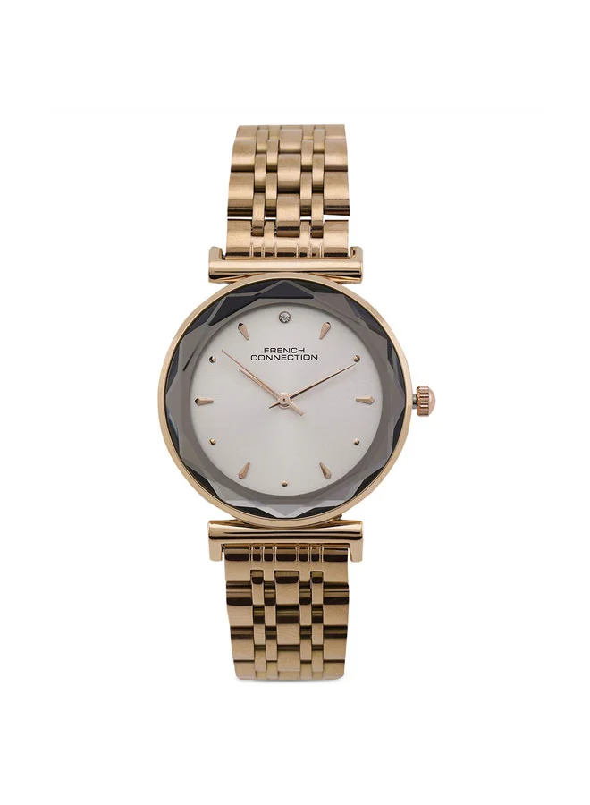 فرنش كونكشن 32mm Women's Quartz Watch with Silver Dial