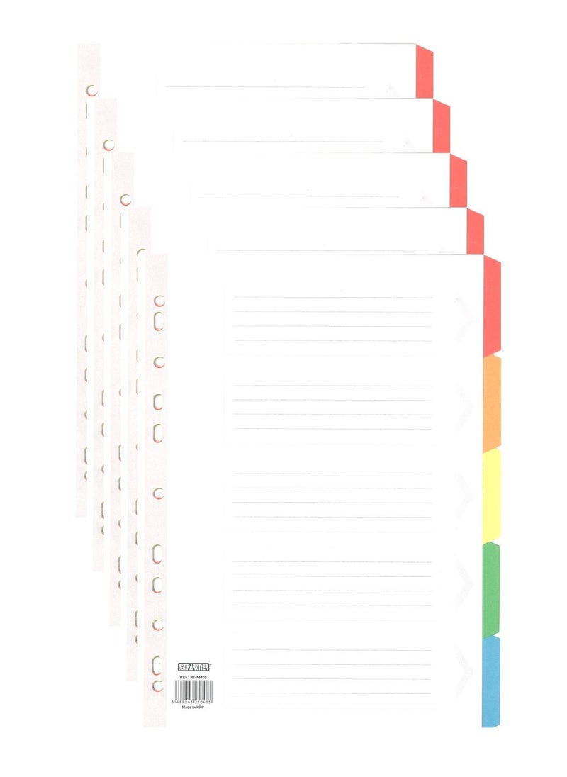 PARTNER - 5-Pack 5 Tab Paper Divider Multicolour - Image 1