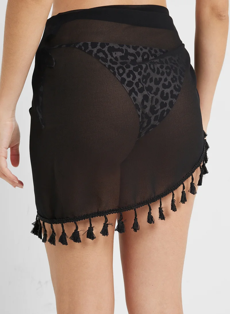 Ginger Sheer Beach Cover Up With Tassels
