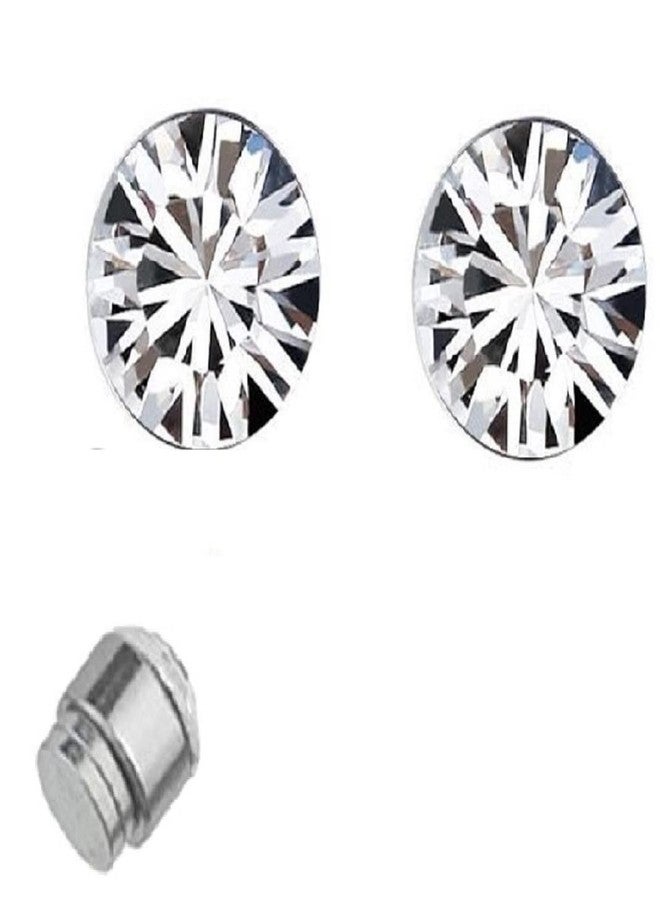 OOMPHelicious Jewellery Pair Of Silver Stainless Steel Small Magnetic Non-Piercing Stud Earrings For Men (Efq7_Cc5) - Image 1