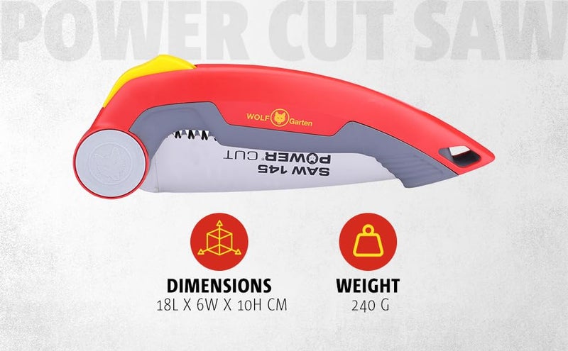 Wolfgarten منشار WOLFGarten القابل للطي 145 مع طول شفرة المنشار 145 سم وزاويتين عمل مختلفتين لسهولة الاستخدام العالية 73BCA003650 أحمر - Image 2