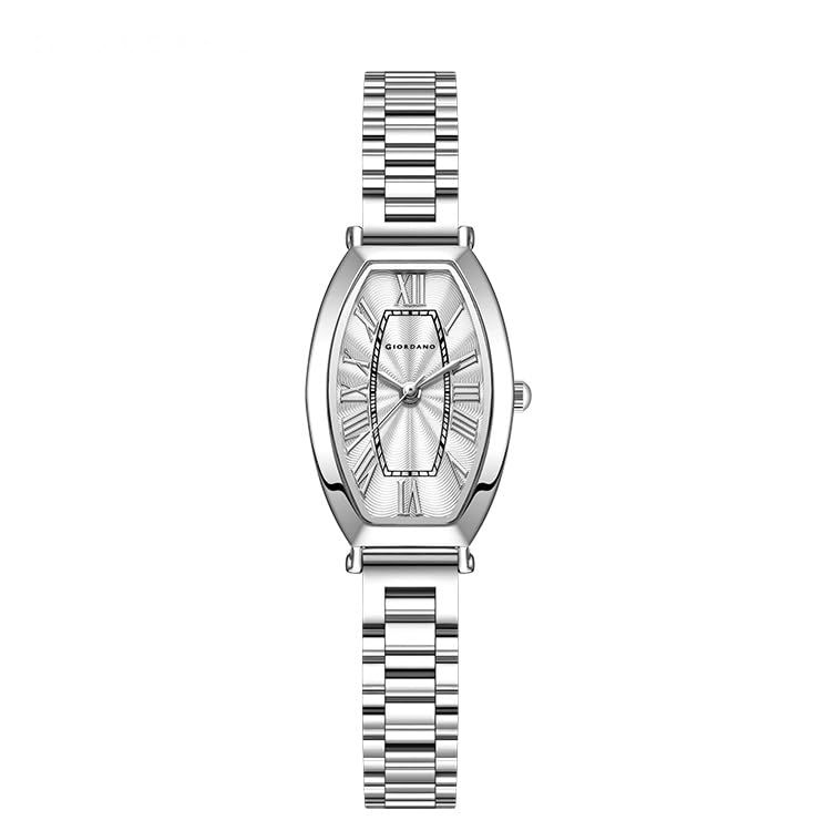 Giordano Silver Oval Shape Dial Watch for Women – Elegant Roman Numerals, Stainless Steel Strap, Sleek Analog Design - Image 1