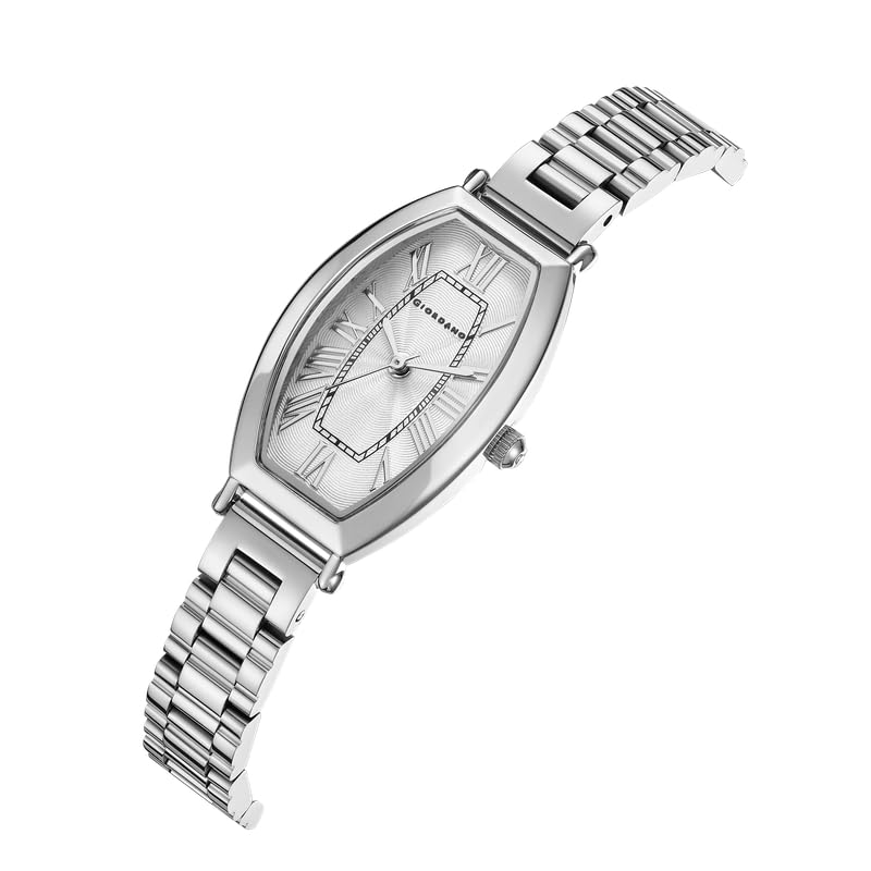 Giordano Silver Oval Shape Dial Watch for Women – Elegant Roman Numerals, Stainless Steel Strap, Sleek Analog Design - Image 3