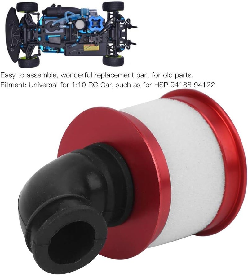 RC Air Filter Cleaner Universal Parts Fit for HSP 94188 94122 Oil Motor Remote Control Car (Red) - Image 5