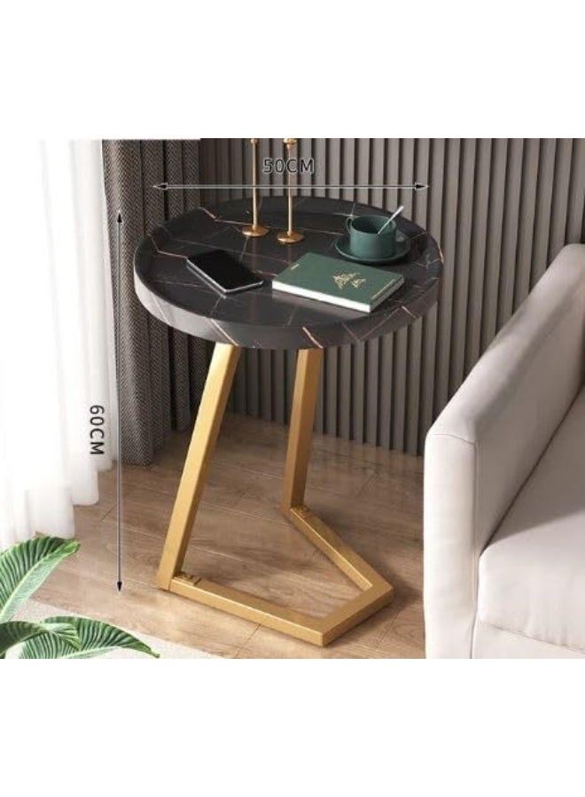 Generic L-Shaped Sofa Side Table, Side Table with Wood MDF Top and Metal Combination, Multipurpose Side Table, Space Saving Design for Small Spaces, Living Room, Bedroom, Bathroom - Image 2