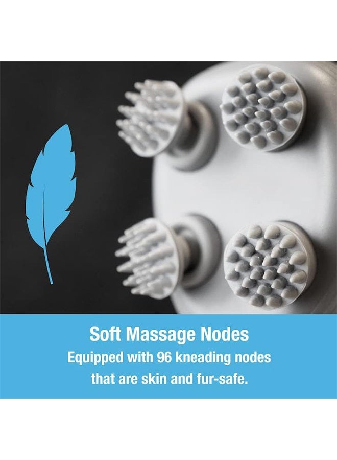 غنافوتو جهاز تدليك الحيوانات الأليفة المحمول باليد المطور للكلاب والقطط، أداة تدليك كهربائية محمولة باليد لتدليك فروة الرأس، مع 4 رؤوس تدليك قابلة للدوران، لتخفيف تيبس العضلات المشدودة، أزرق - Image 3
