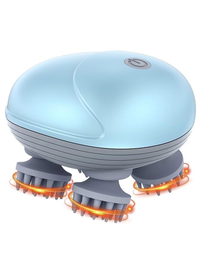 غنافوتو جهاز تدليك الحيوانات الأليفة المحمول باليد المطور للكلاب والقطط، أداة تدليك كهربائية محمولة باليد لتدليك فروة الرأس، مع 4 رؤوس تدليك قابلة للدوران، لتخفيف تيبس العضلات المشدودة، أزرق - Image 1