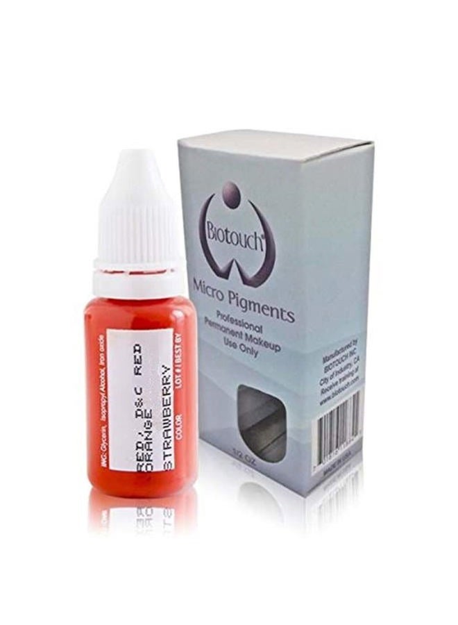 BIOTOUCH Micropigment STRAWBERRY Pigment Color Permanent Eyebrow Makeup Microblading Eyebrow Shading Micropigmentation Cosmetic Tattoo Ink Lip Eyeliner Ombre Feathering Hair Stroke LARGE Bottle 15ml - Image 1