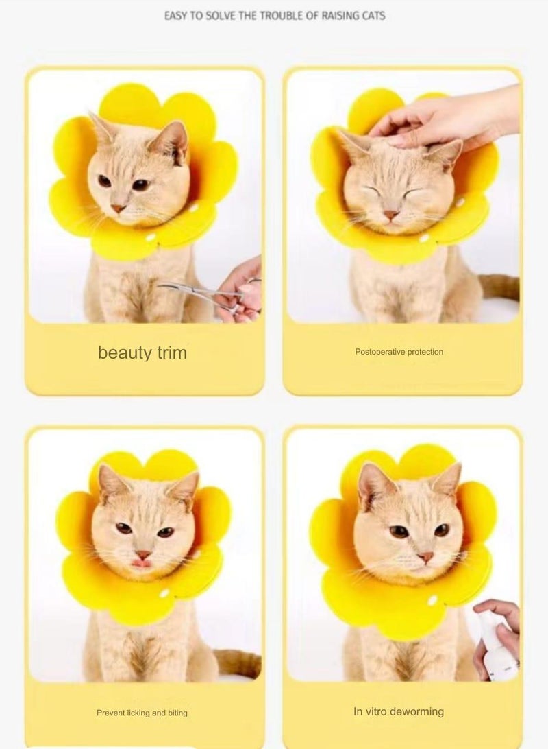 A.M Elizabeth Collar Cat Dog Wound Protection After Surgery Wound Leaking Push Button Type Cute Adjustable Lightweight Soft Flower - Image 4