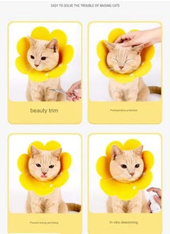 A.M Elizabeth Collar Cat Dog Wound Protection After Surgery Wound Leaking Push Button Type Cute Adjustable Lightweight Soft Flower  - Image 4