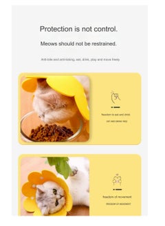 A.M Elizabeth Collar Cat Dog Wound Protection After Surgery Wound Leaking Push Button Type Cute Adjustable Lightweight Soft Flower  - Image 3