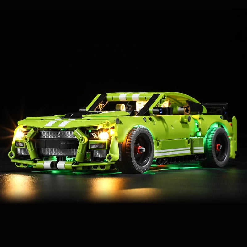 بريكسماكس مجموعة إضاءة BRIKSMAX LED لسيارة Ford Mustang Shelby GT500 Techinc - متوافقة مع نموذج مجموعة سيارات Lego Technic 42138 - لا تشمل مجموعة Lego - Image 1