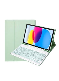 For Samsung TabS9FE11 Inch 2023 Protective Cover Wonderful Control Magnetic Suction Colorful Backlit Bluetooth Keyboard Soft Shell-Color:Fresh Green-Bluetooth Keyboard-Product Type:Samsung Tab S9 FE 10.9 Inch SM-X510/X516