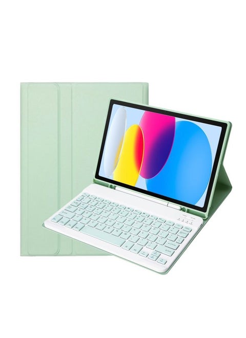 For Samsung TabS9FE11 Inch 2023 Protective Cover Wonderful Control Magnetic Suction Colorful Backlit Bluetooth Keyboard Soft Shell-Color:Fresh Green-Bluetooth Keyboard-Product Type:Samsung Tab S9 FE 10.9 Inch SM-X510/X516