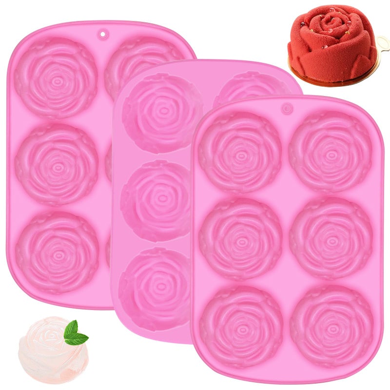 مجموعةoulية من قوالب السيليكون بالشكل الوردي - Image 1