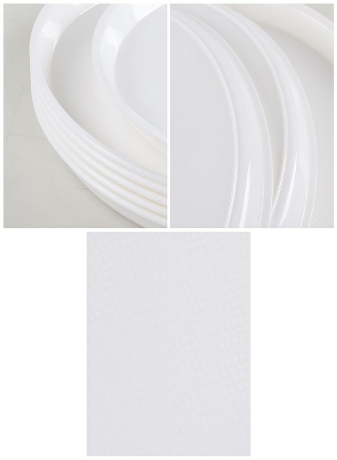 Fiazony 6-Pack Plastic Round Food Serving Tray, Round Restaurant Serving Trays, White - Image 3
