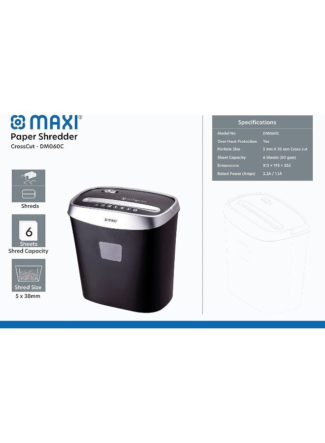 MAXI CROSS CUT SHREDDER 060C 6 SHEETS - Image 3