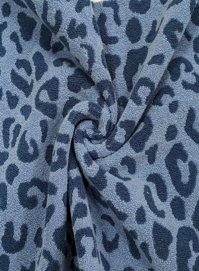 USTIDE 2-Pack Blue Leopard Print Hand Towels, Decorative Absorbent Guest Towels for Bathroom Kitchen Spa, Soft 100% Cotton Quick-Drying Face Towels, Wedding Ideas - Image 3