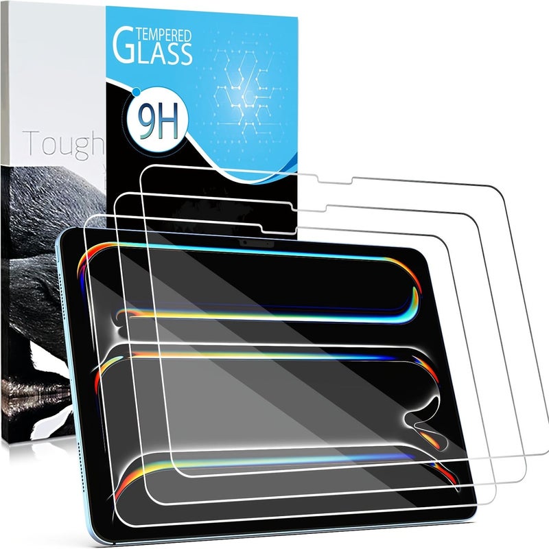 3 Pack Tempered Glass Screen Protector For iPad Pro 11 Inch M4 2024 9H Bubble Free - Image 1