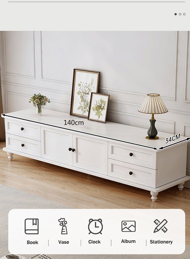 TV Stand for Living Room Modern TV Cabinet with Drawers Floor Standing Coffee Table Combination TV Table 140cm*34cm*42cm - Image 1